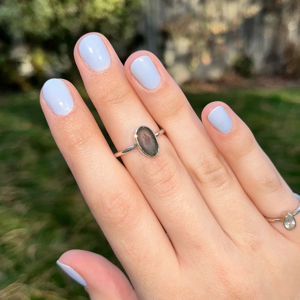 Druzy Agate Sterling Silver Ring - image 2